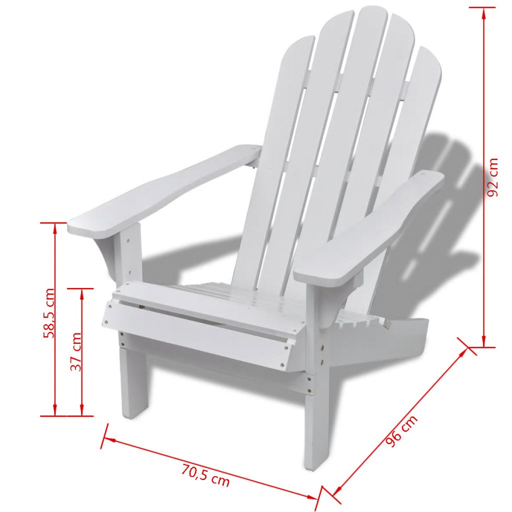 Gartensessel mit Fußstütze Holz Weiß