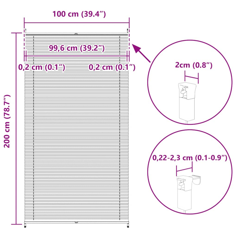 Plissee Faltrollo Rollo Plisseerollo 100x200cm Weiß