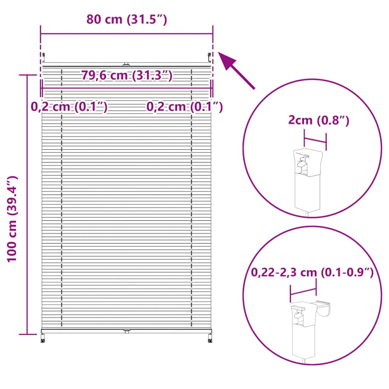 Plissee Faltrollo Rollo Plisseerollo 80x100cm Creme