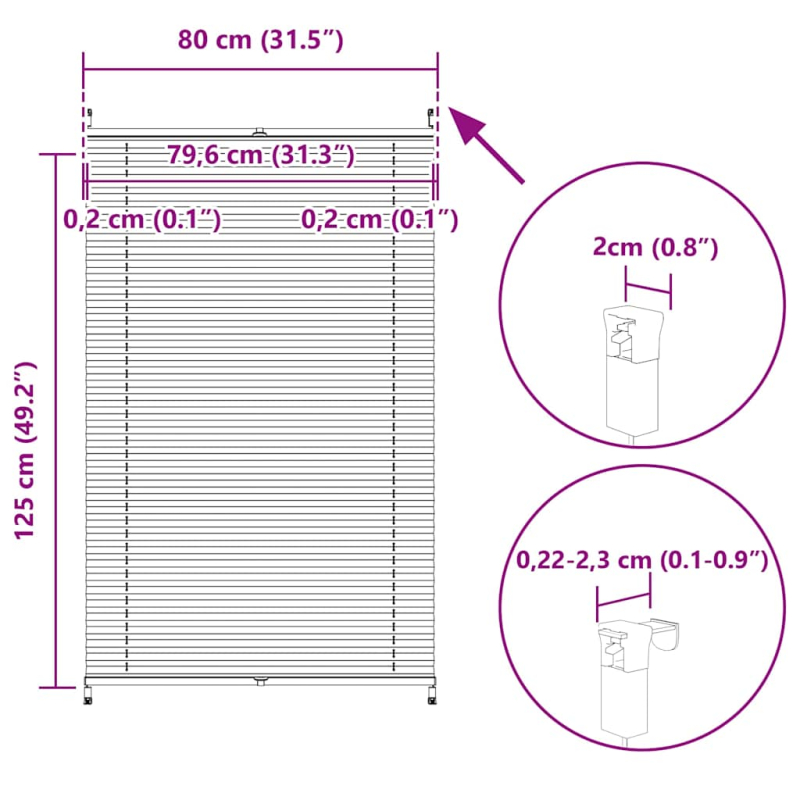 Plissee Faltrollo Rollo Plisseerollo 80x125cm Creme