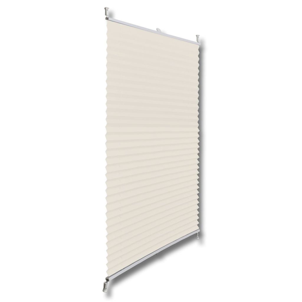 Plissee Faltrollo Rollo Jalousie klemmen 90x125cm Creme