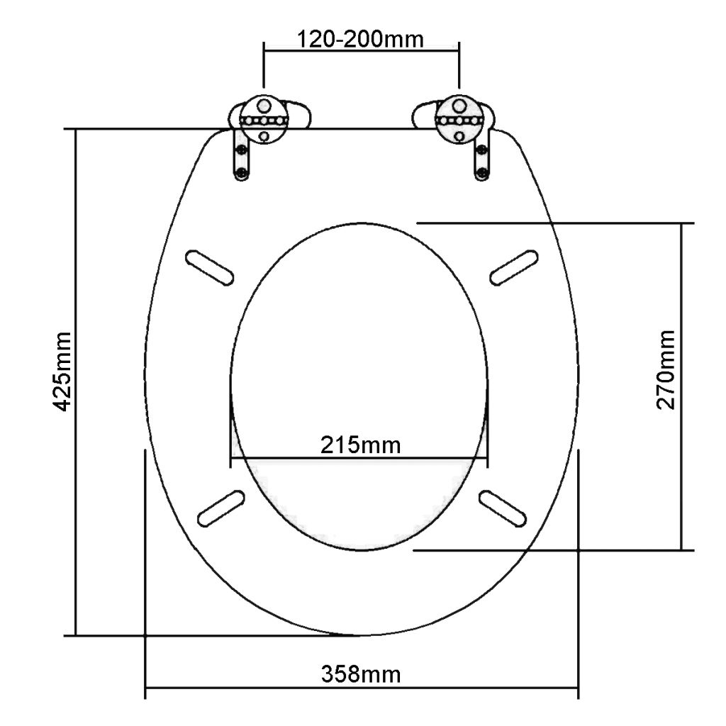 Toilettensitz MDF Deckel mit Absenkautomatik Design Schwarz