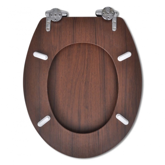 Toilettensitz MDF Deckel mit Absenkautomatik Design Braun