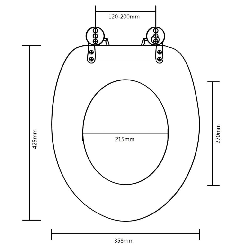 Toilettensitz MDF Deckel Schlichtes Design Weiß