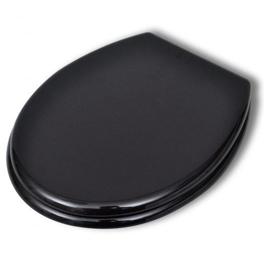 Toilettensitz MDF Deckel Schlichtes Design Schwarz