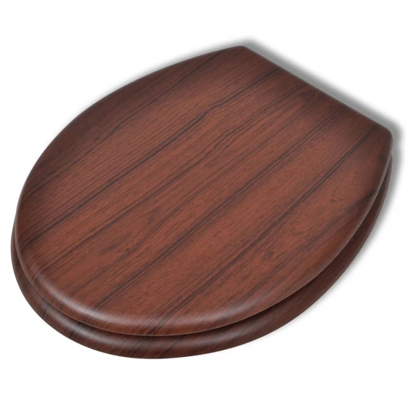 Toilettensitz MDF Deckel Schlichtes Design Braun