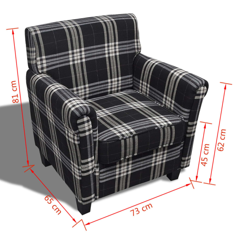 Sessel mit Sitzpolster Schwarz Stoff