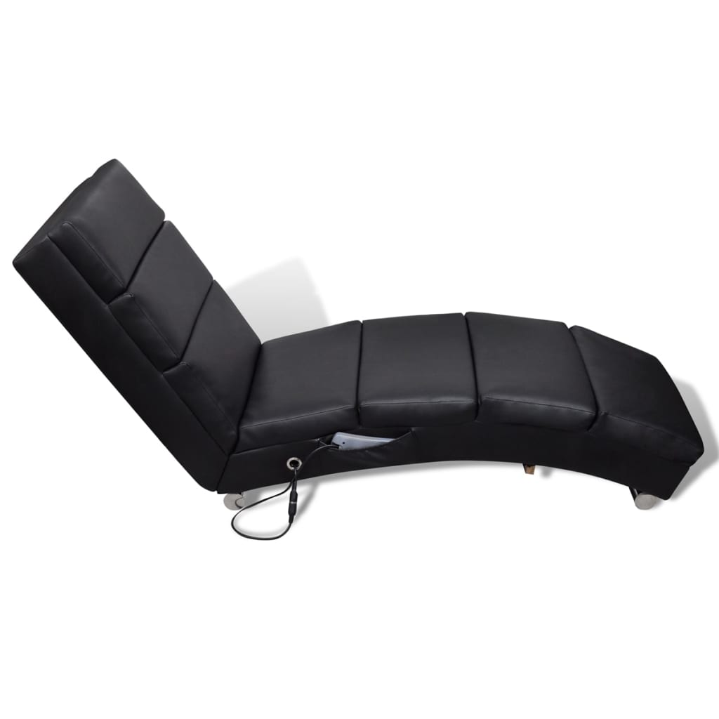 Massage-Chaiselongue Schwarz Kunstleder