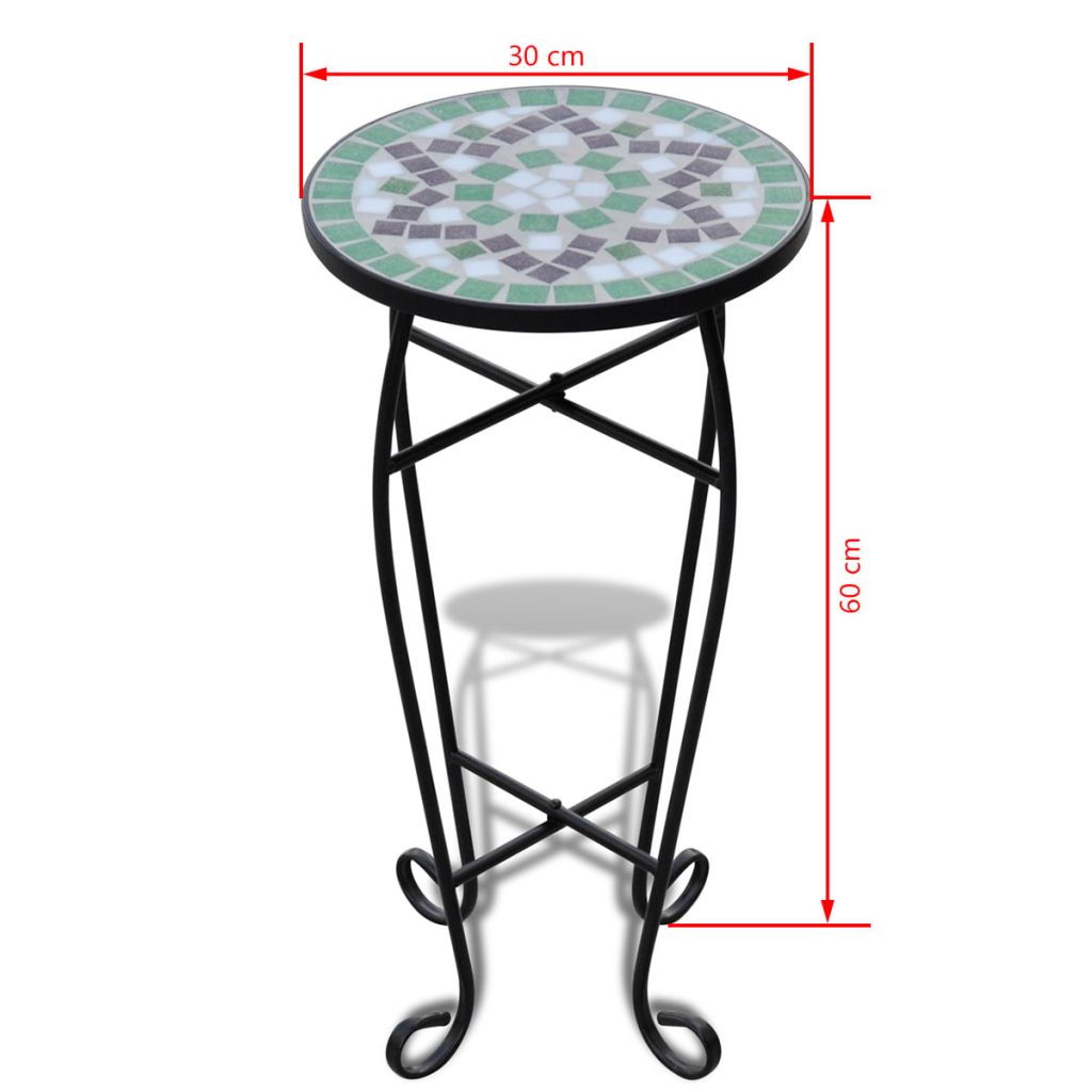 MOSAIK Beistelltisch Tisch Bistrotisch Blumenständer Grün