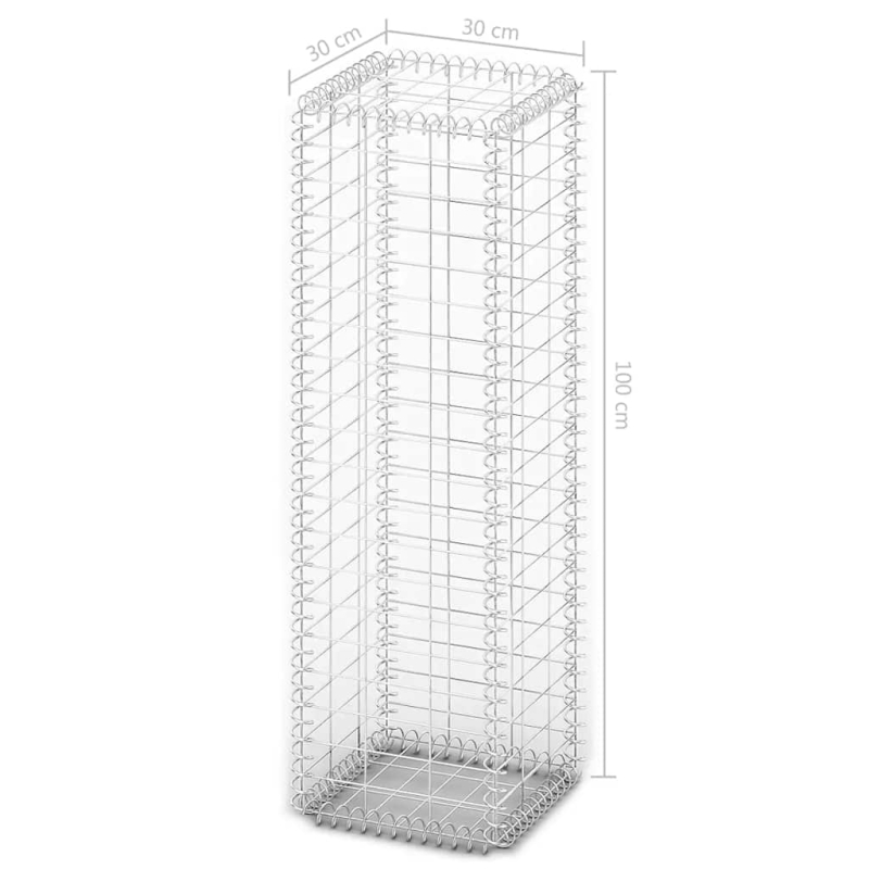 Steinkorb Gabione mit Deckeln Verzinkter Draht 100×30×30 cm