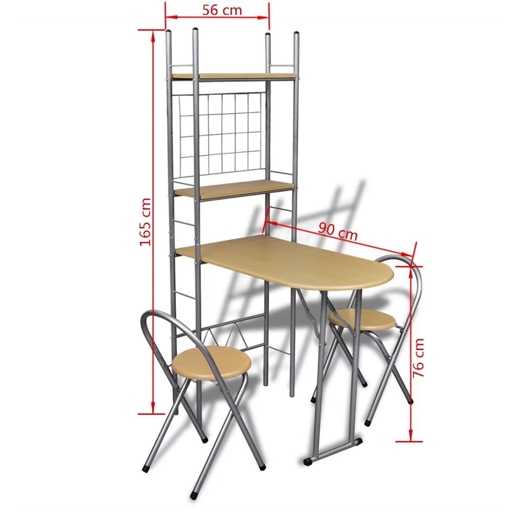 Frühstückstisch einklappbarer Küchentisch mit 2 Stühlen