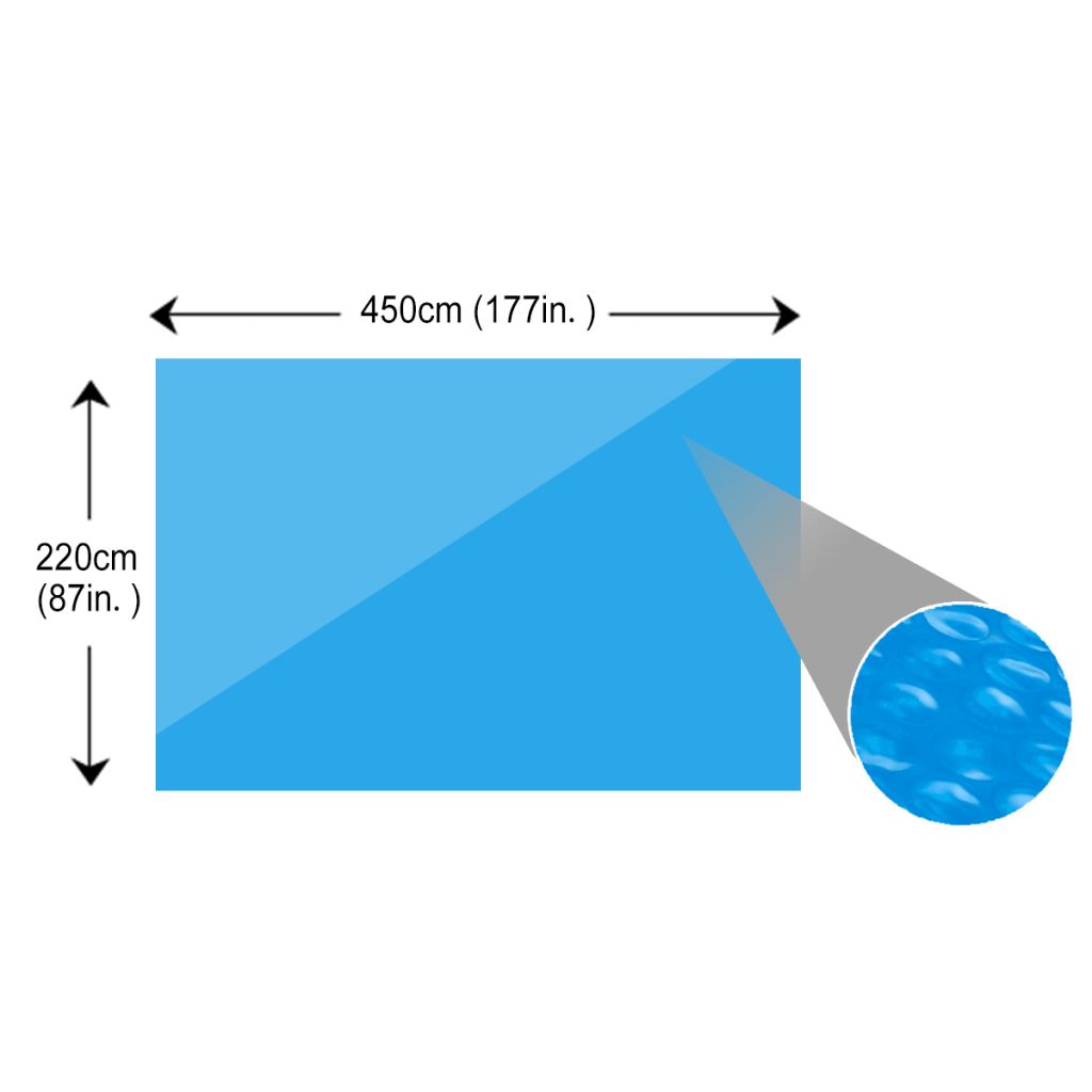 Rechteckige Pool-Abdeckung PE Blau 450 x 220 cm