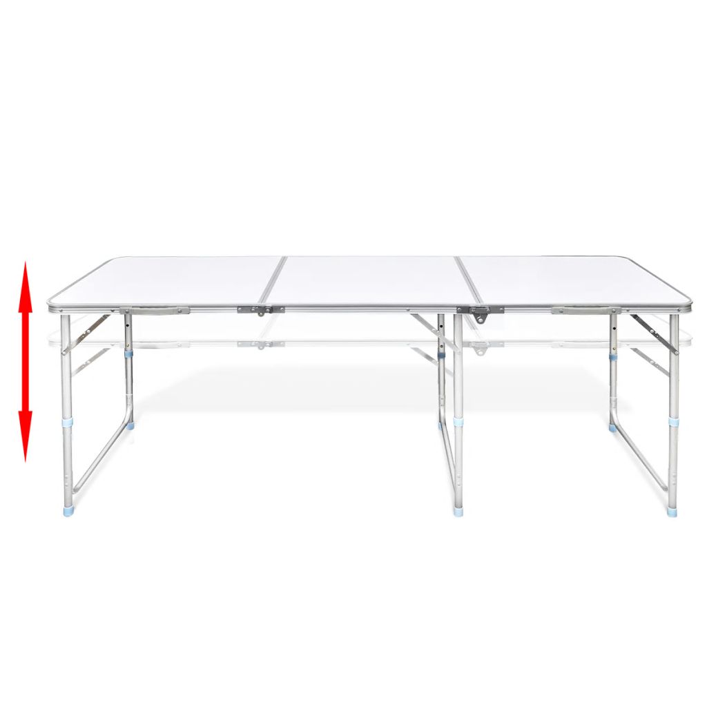 Campingtisch zusammenklappbar höhenverstellbar Aluminium 180 x 60 cm