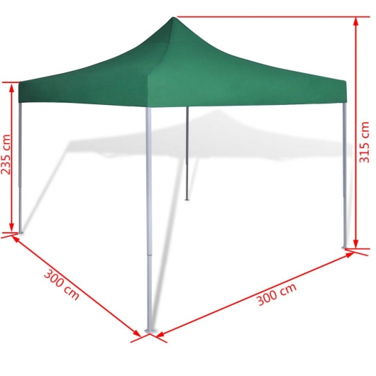 Faltzelt 3 x 3 m Grün