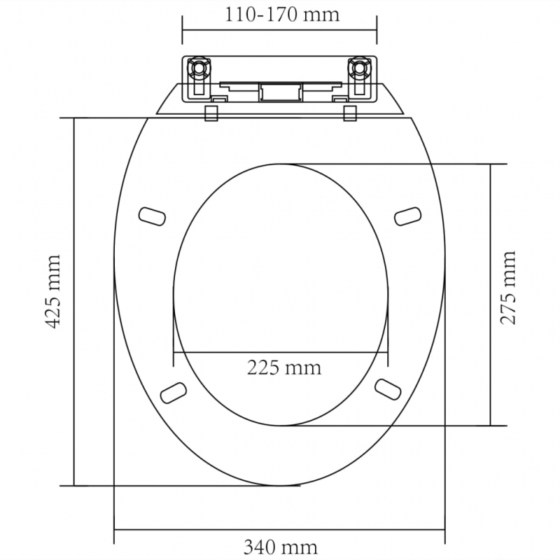 Toilettensitz mit Absenkautomatik Weiß Oval