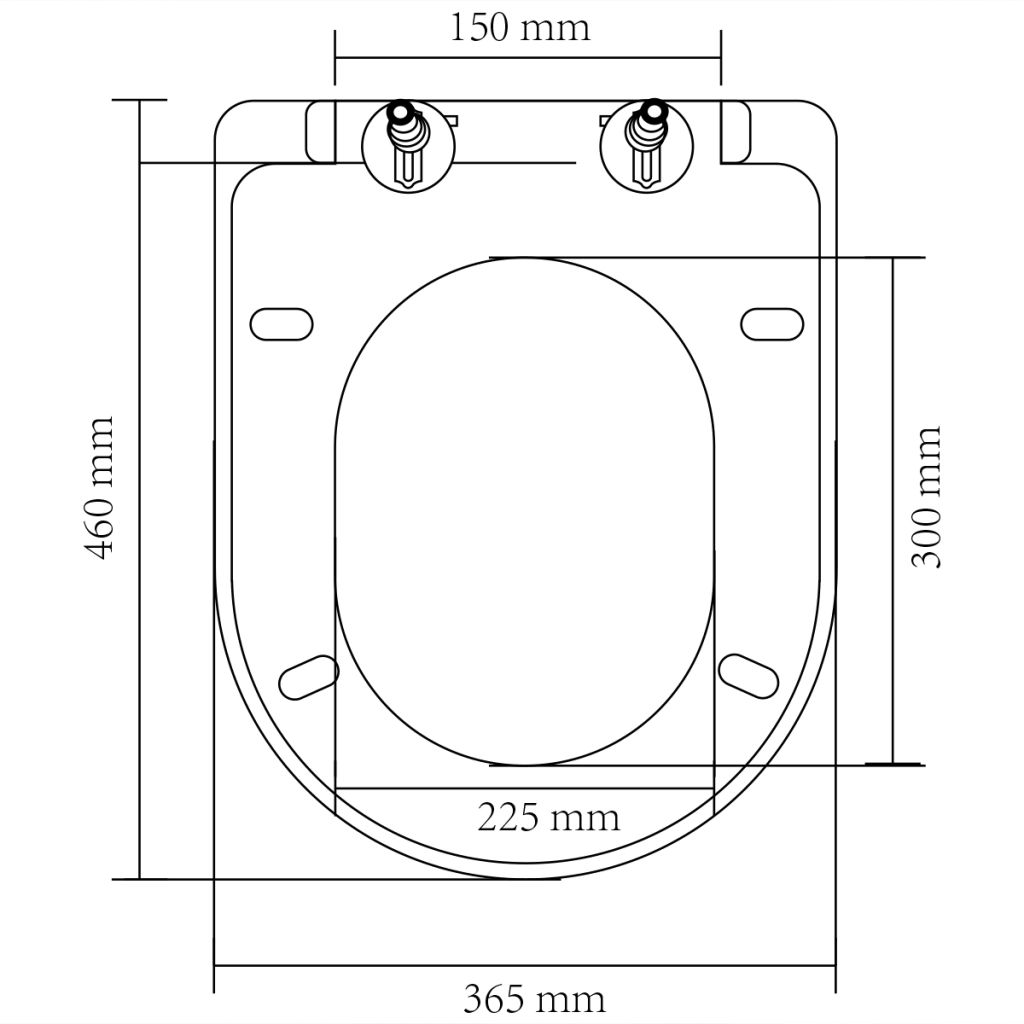 Toilettensitz mit Absenkautomatik und Quick-Release Weiß Eckig