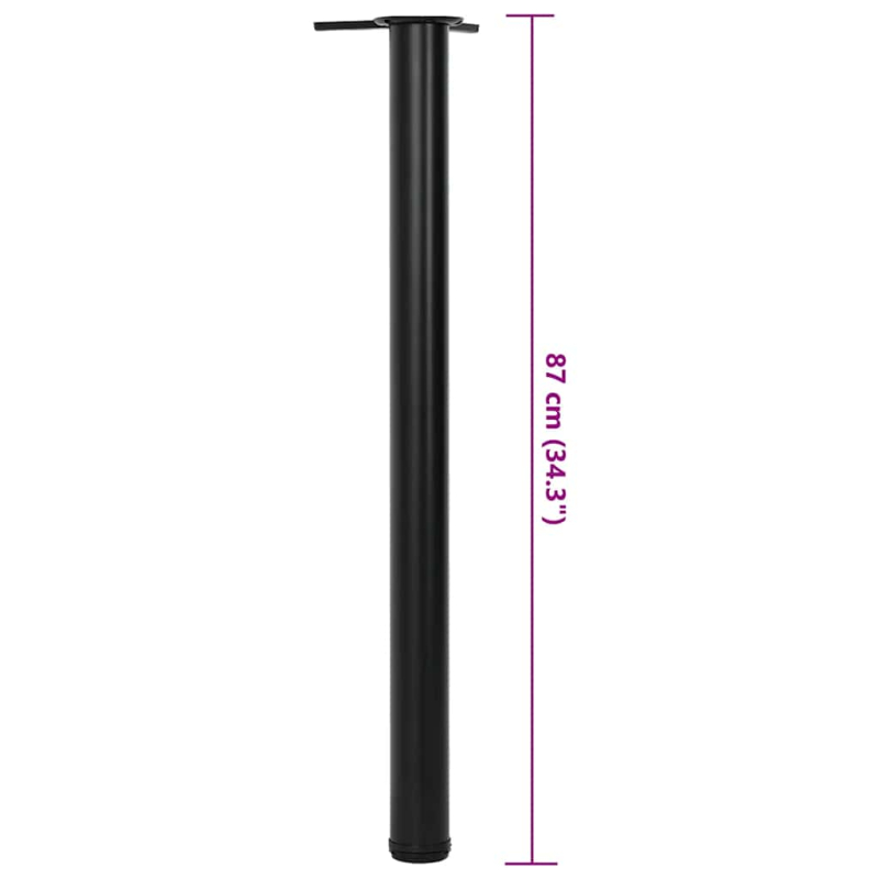 4 höhenverstellbare Tischbeine Schwarz 870 mm