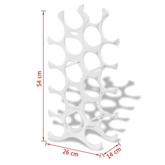 Flaschenregal für 15 Flaschen Silbern Aluminium