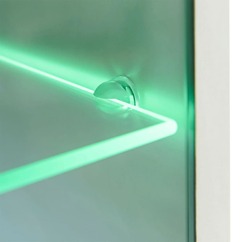 4-tlg. Wohnwand mit TV-Schrank & LED-Leuchten Hochglanz-Schwarz