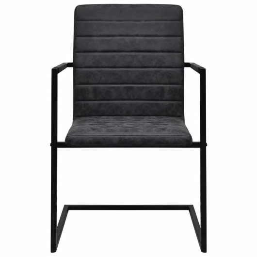 Freischwinger 4 Stk. Schwarz Kunstleder