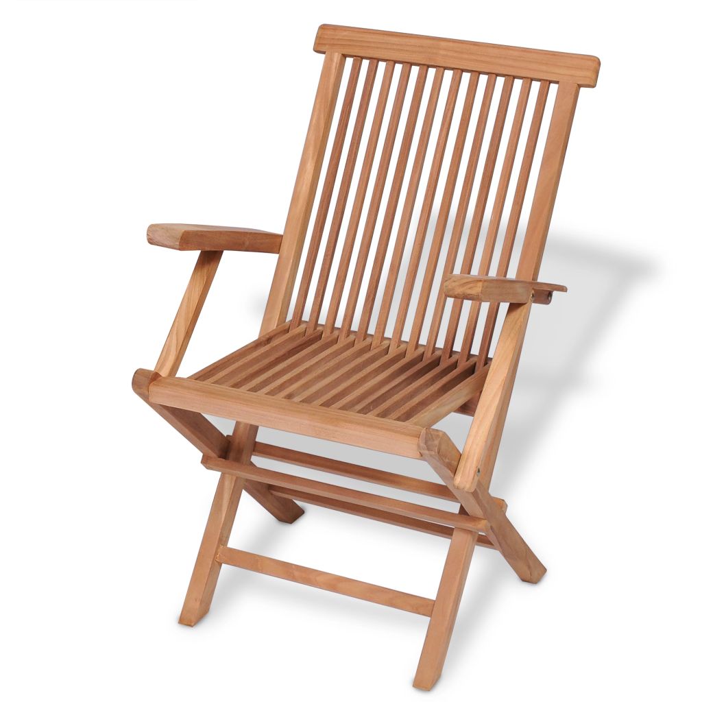 Gartenstühle 2 Stk. Klappbar Massivholz Teak