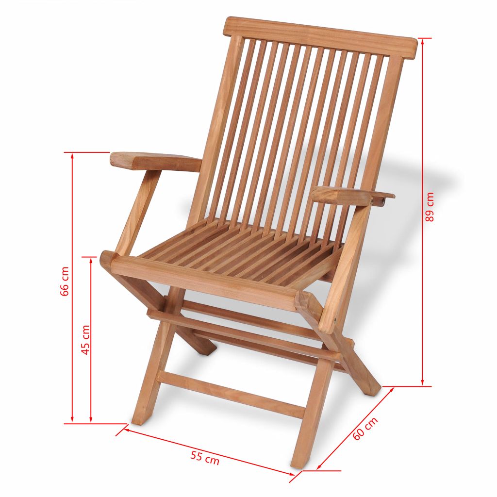 Gartenstühle 2 Stk. Klappbar Massivholz Teak