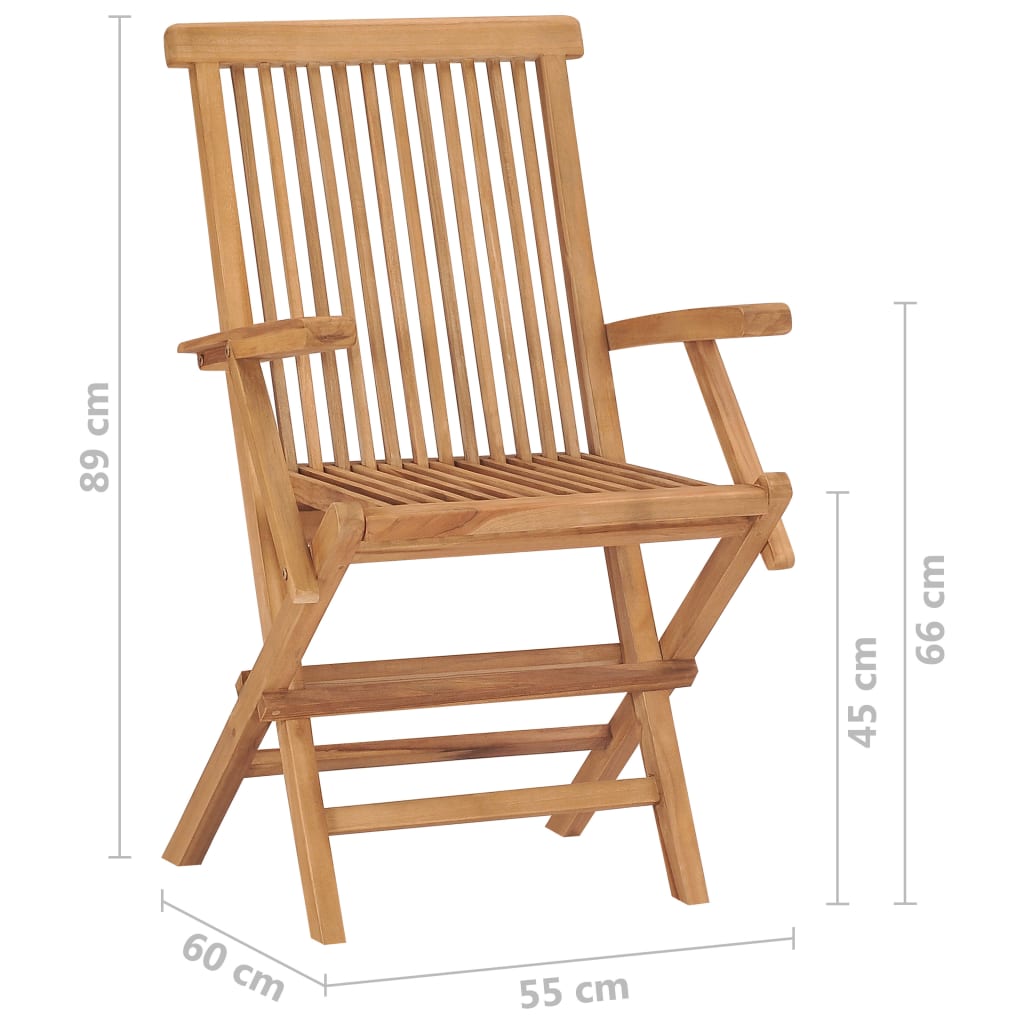 Gartenstühle 2 Stk. Klappbar Massivholz Teak