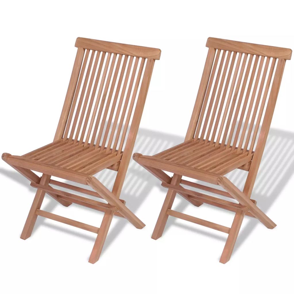 Klappbare Gartenstühle 2 Stk. Massivholz Teak