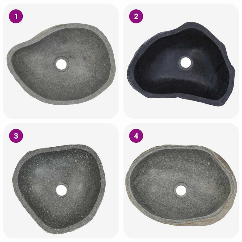 Waschbecken Flussstein Oval (37-46)x(29-36) cm