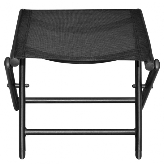 Klappbarer Fußhocker Schwarz Aluminium und Textilene