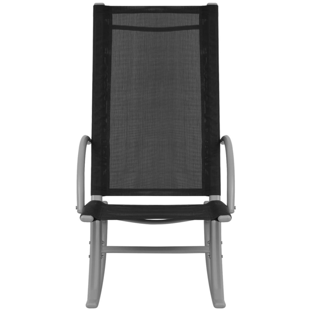 Garten-Schaukelstühle 2 Stk. Stahl und Textiline Schwarz