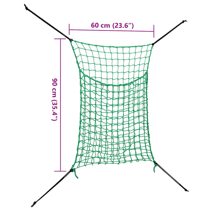 Heunetze 2 Stk Quadratisch 0,9x1 m PP