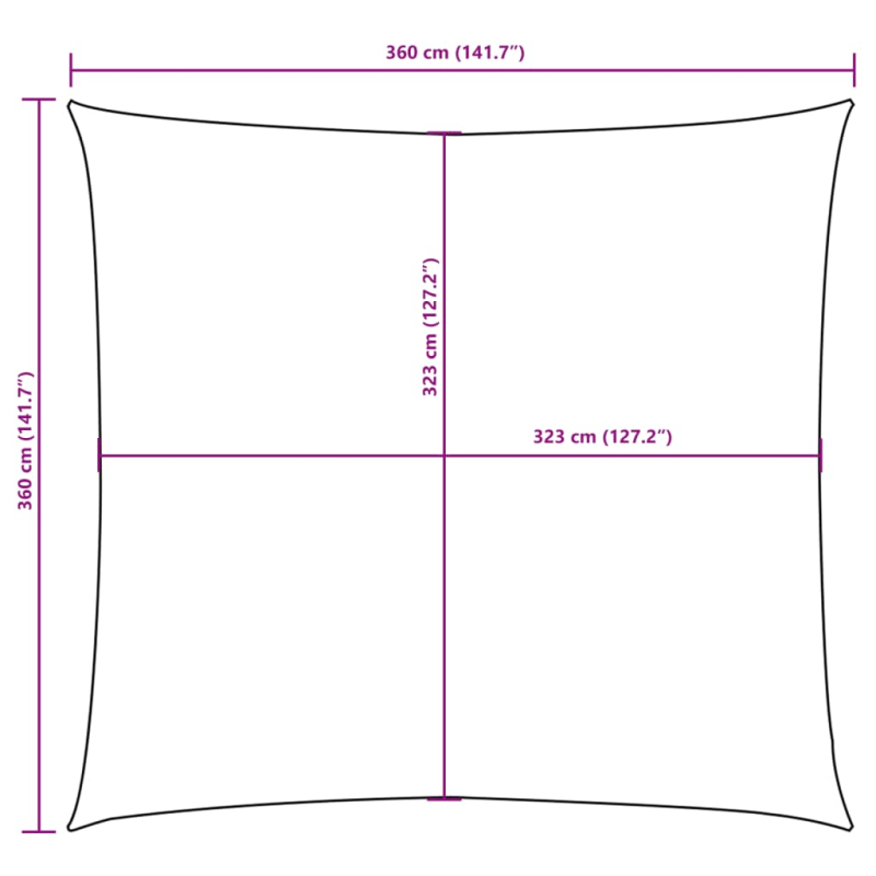 Sonnensegel Oxford-Gewebe Quadratisch 3,6x3,6 m Creme