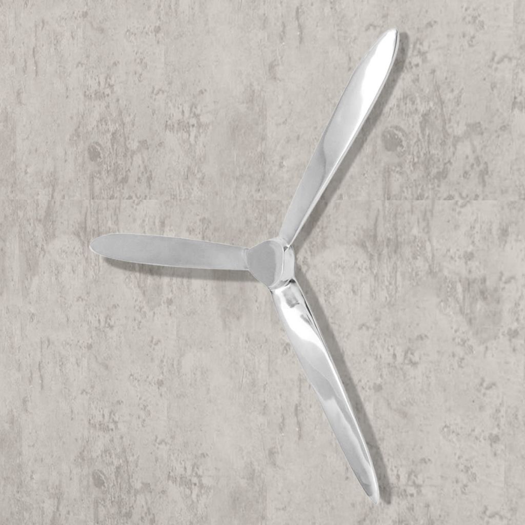 Wanddekoration Propeller Silbern 70cm Aluminium