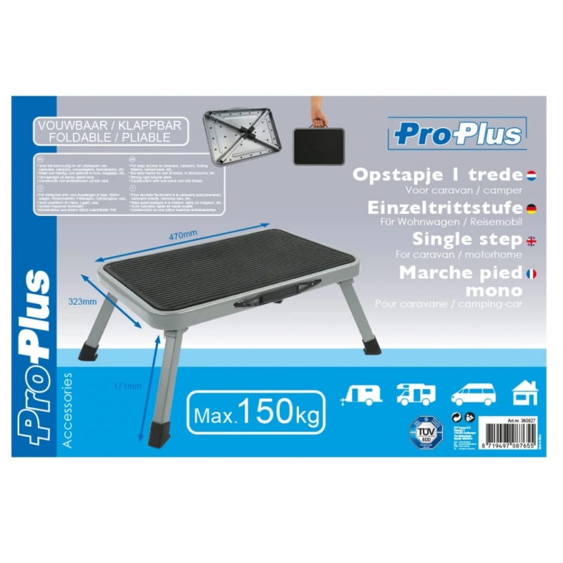 ProPlus Klappbarer Tritthocker Einstufig 150 kg Metall