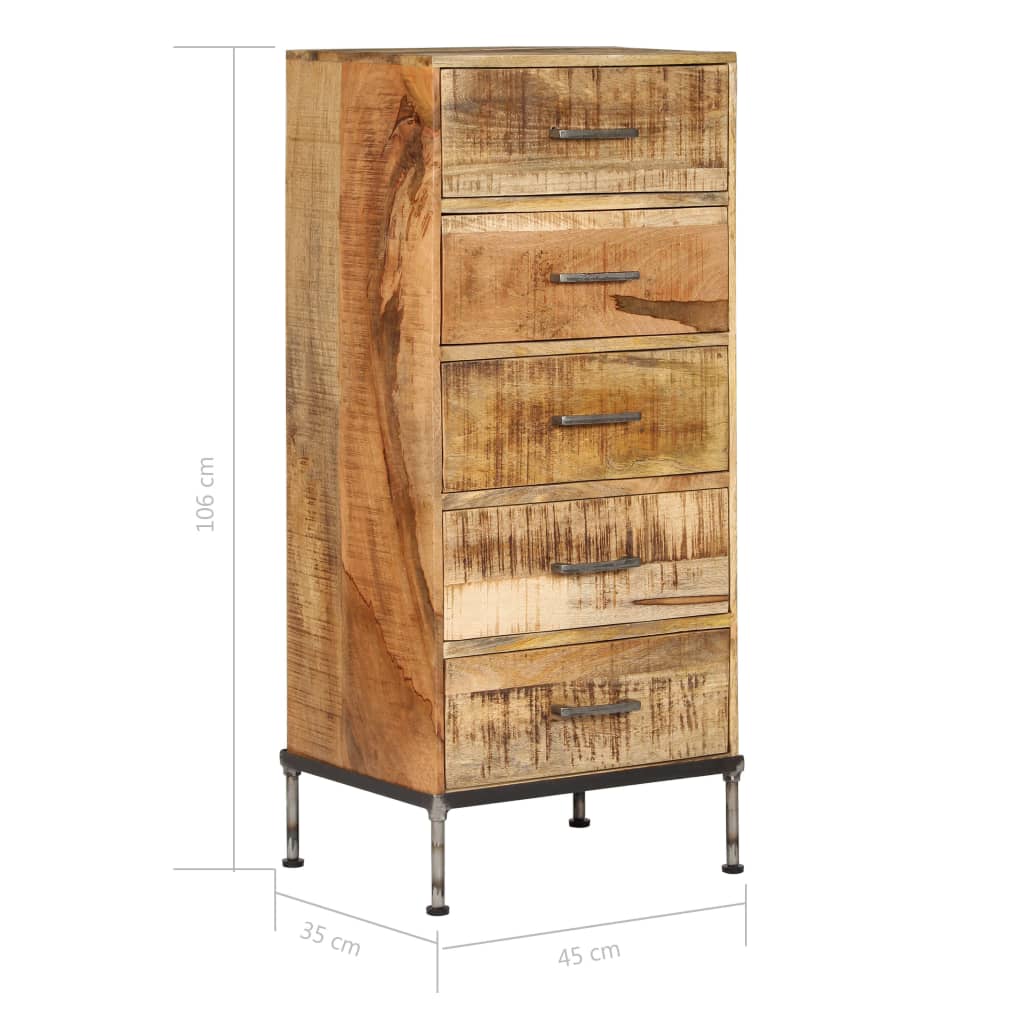 Kommode 45x35x106 cm Massivholz Mango
