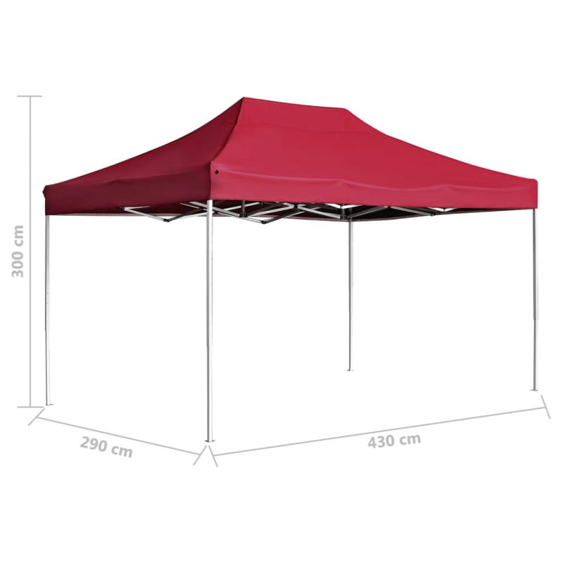 Profi-Partyzelt Faltbar Aluminium 4,5x3 m Weinrot