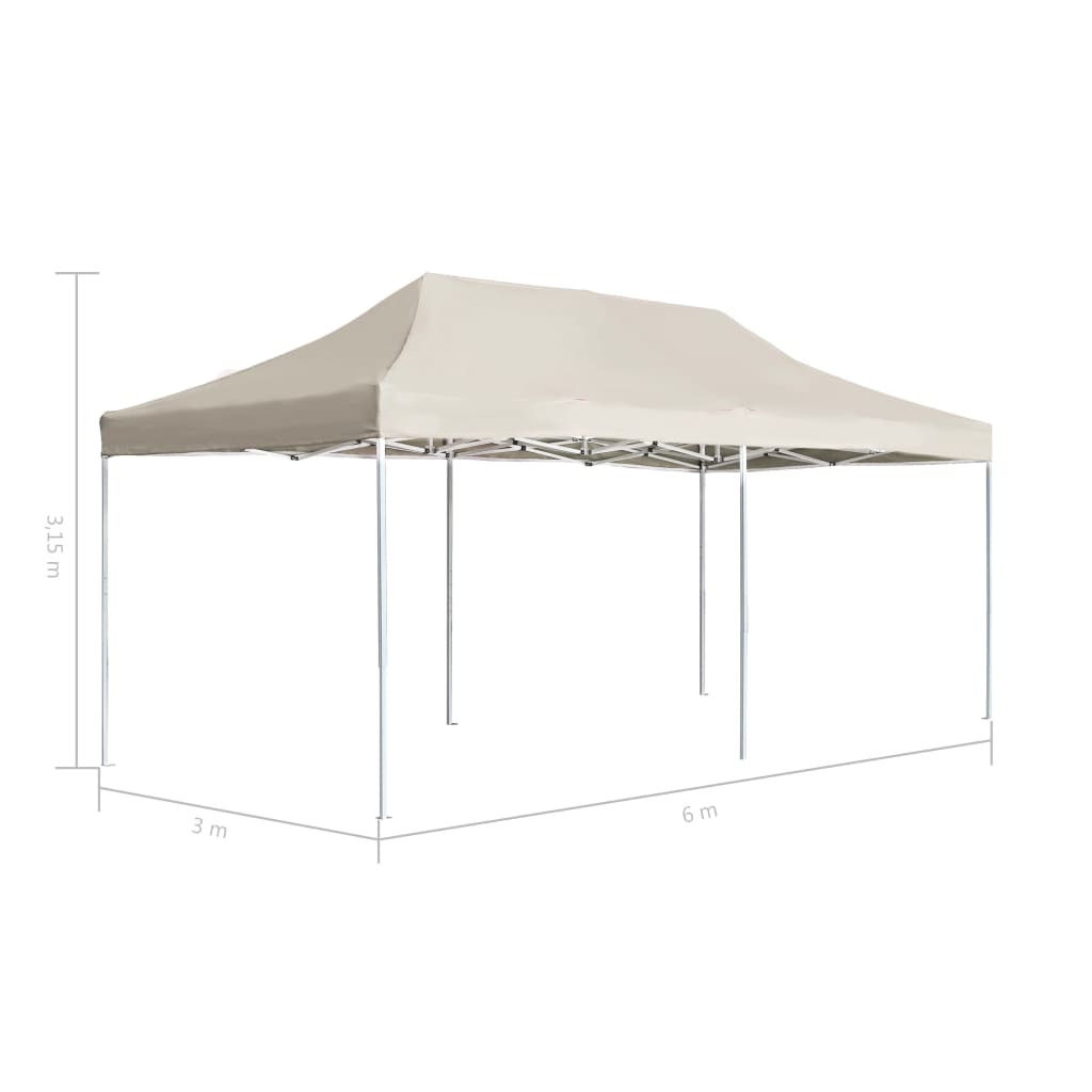 Profi-Partyzelt Faltbar Aluminium 6x3 m Creme