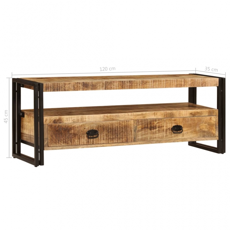 TV-Schrank 120x35x45 cm Massivholz Mango