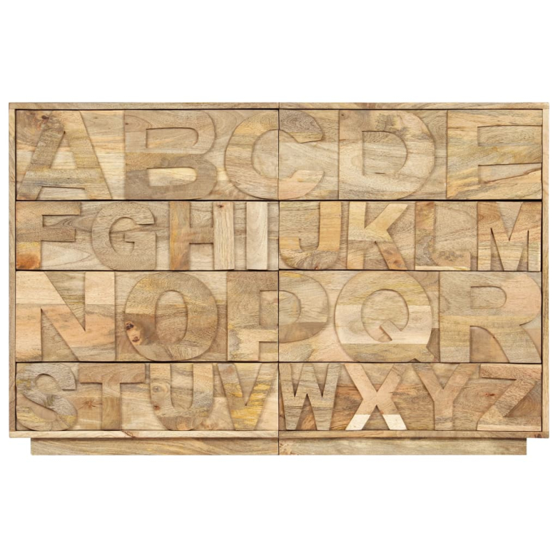 ABC-Schrank mit 6 Schubladen 120x35x79 cm Massivholz Mango