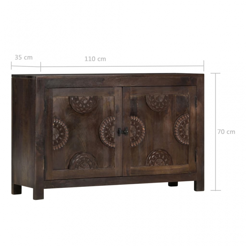 Sideboard mit Schnitzereien 110x35x70 cm Massivholz Mango