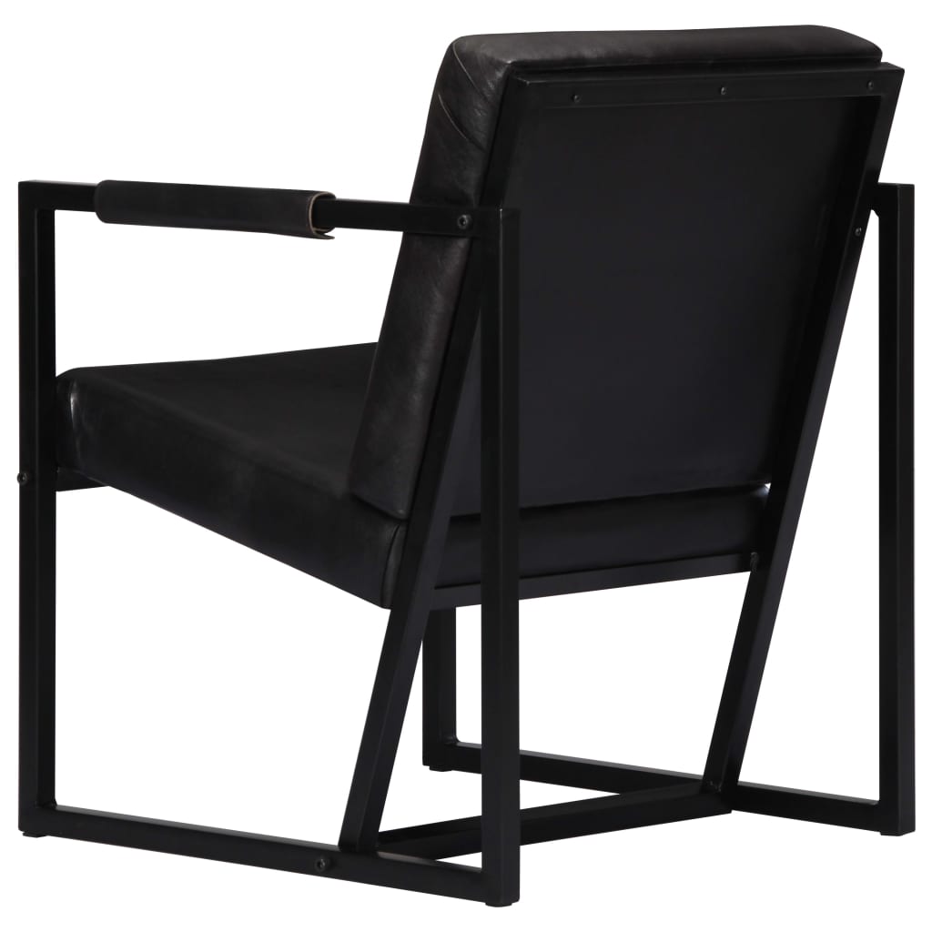 Sessel Schwarz Echtleder