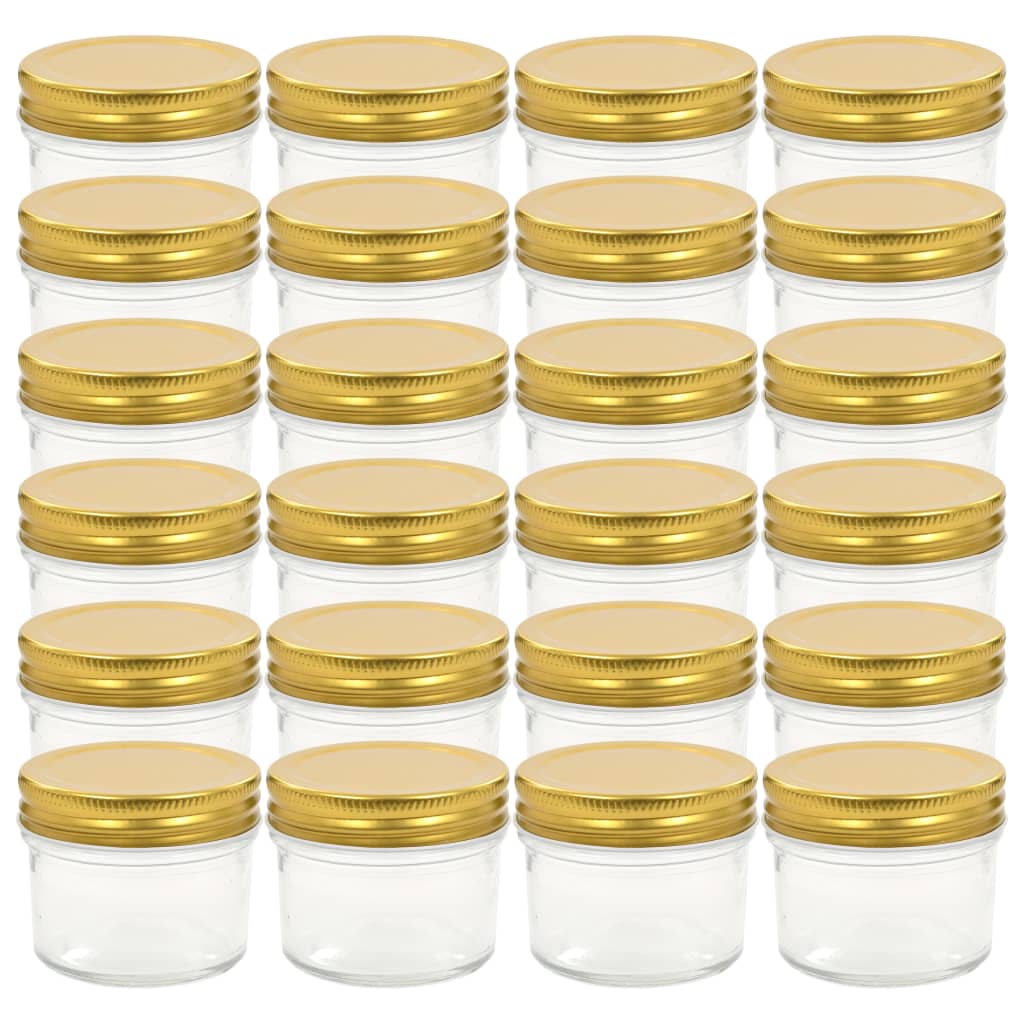 Marmeladengläser mit goldenen Deckeln 24 Stk. 110 ml