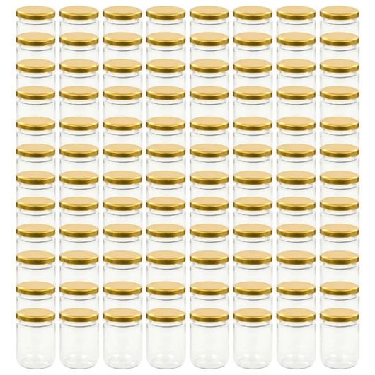 Marmeladengläser mit Goldenem Deckel 96 Stk. 230 ml