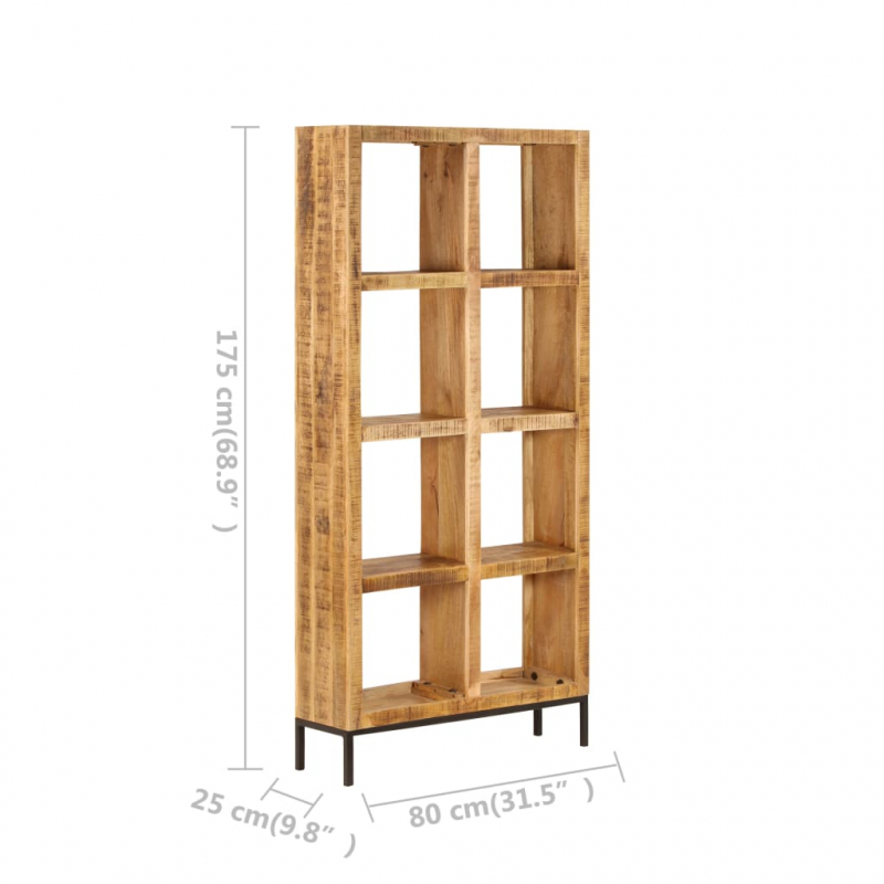 Bücherregal 80x25x175 cm Massivholz Mango