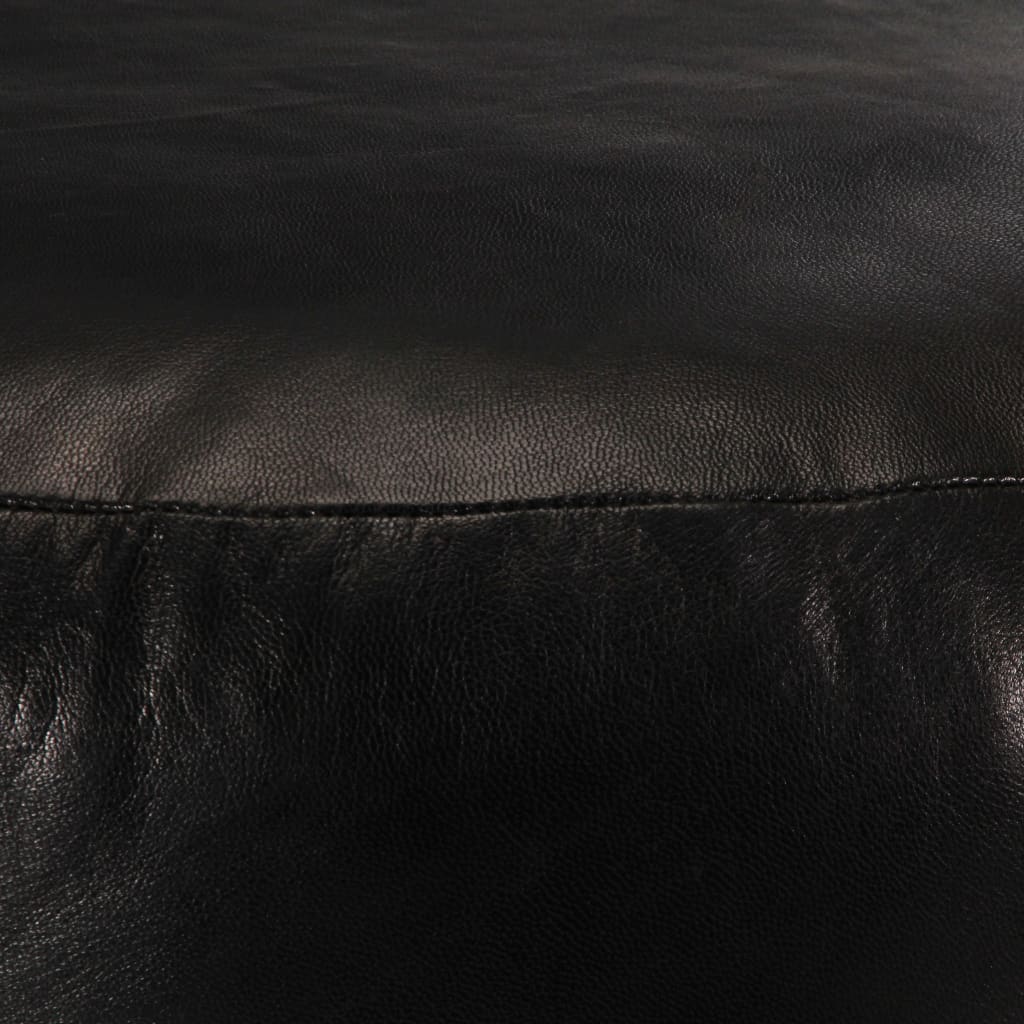 Pouf Schwarz 60 x 30 cm Echtes Ziegenleder