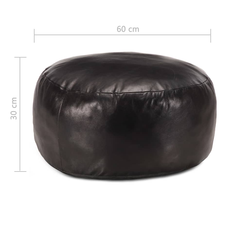 Pouf Schwarz 60 x 30 cm Echtes Ziegenleder