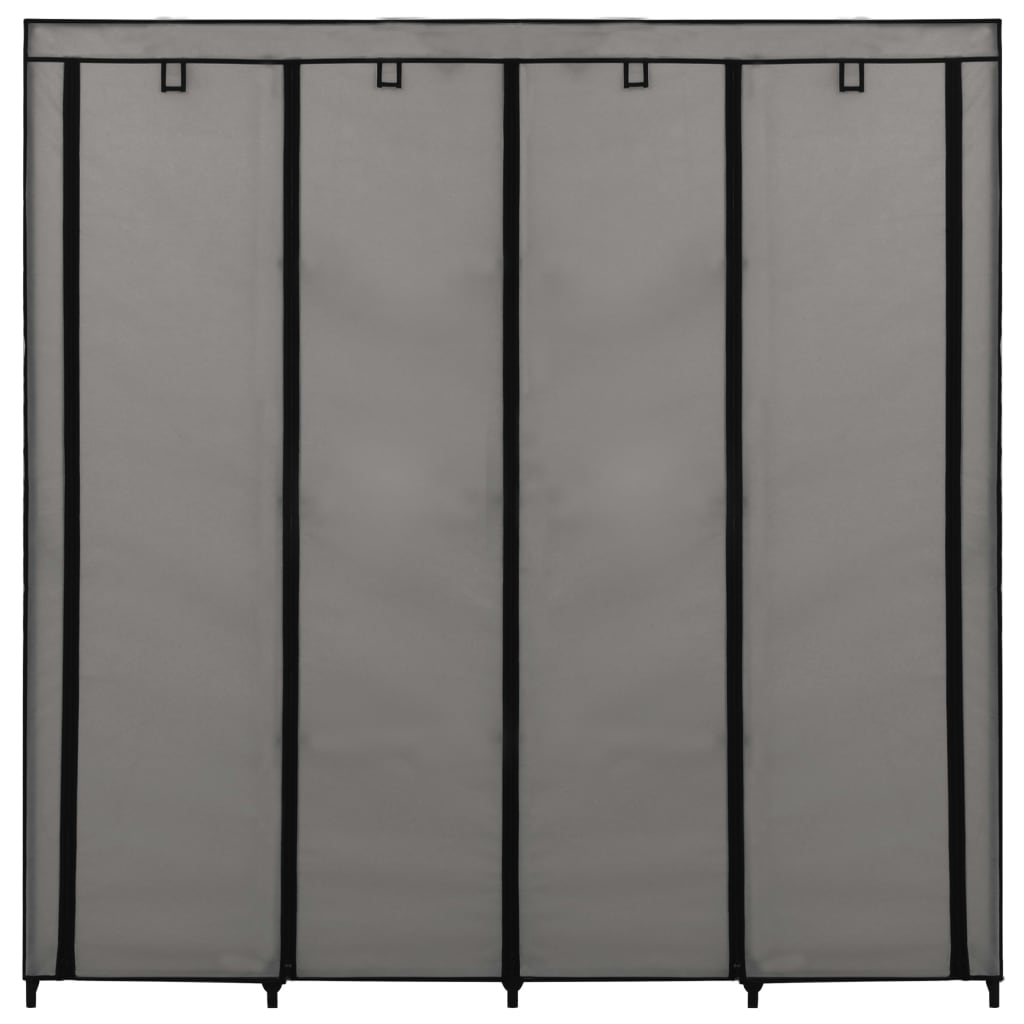 Kleiderschrank mit 4 Fächern Grau 175 x 45 x 170 cm