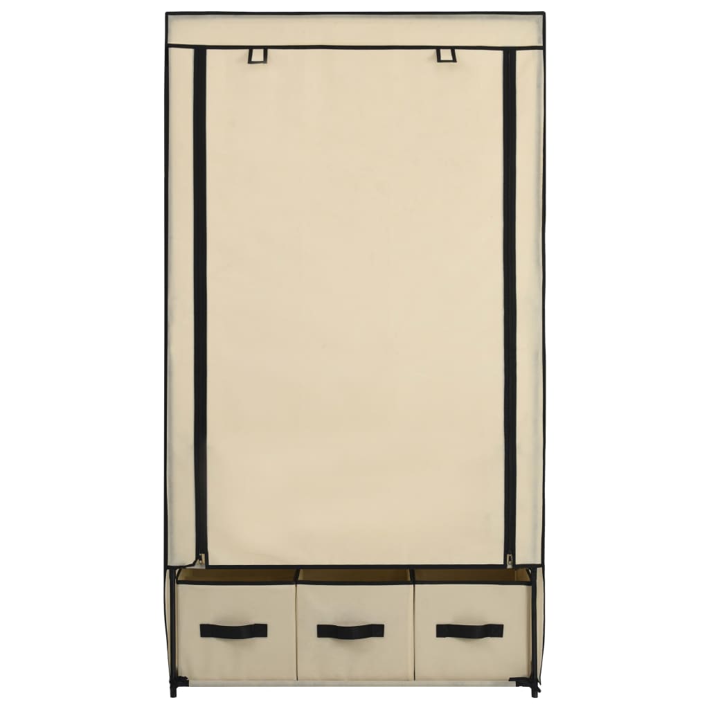 Kleiderschrank Creme 87 x 49 x 159 cm Stoff