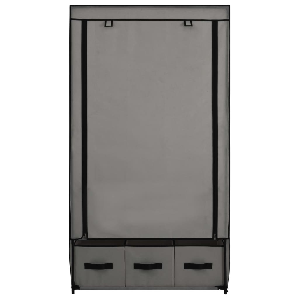 Kleiderschrank Grau 87 x 49 x 159 cm Stoff